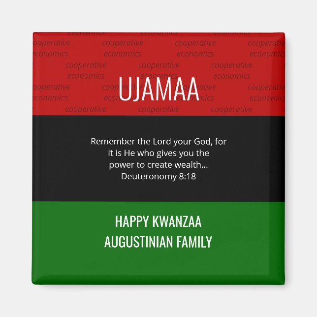Imán UJAMAA Kwanzaa (Frente)