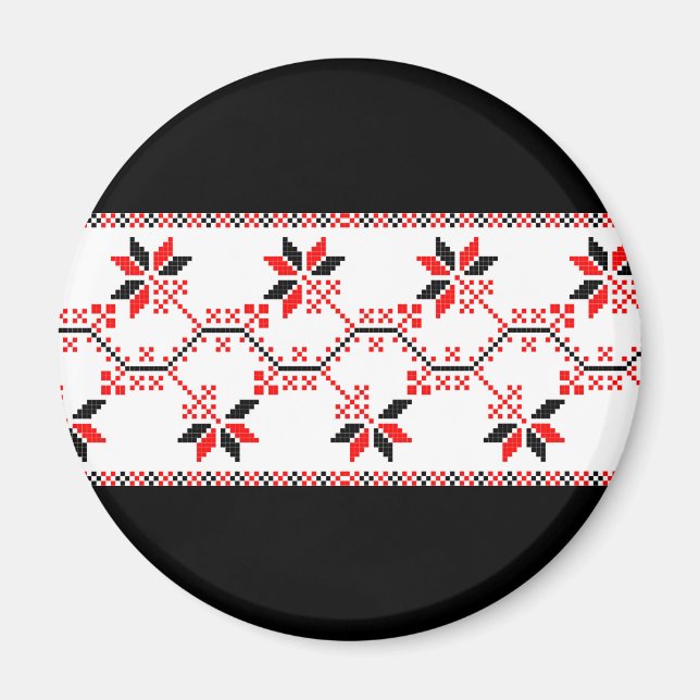 Imán ukraine tradicional motif étnico geométrico fl (Frente)