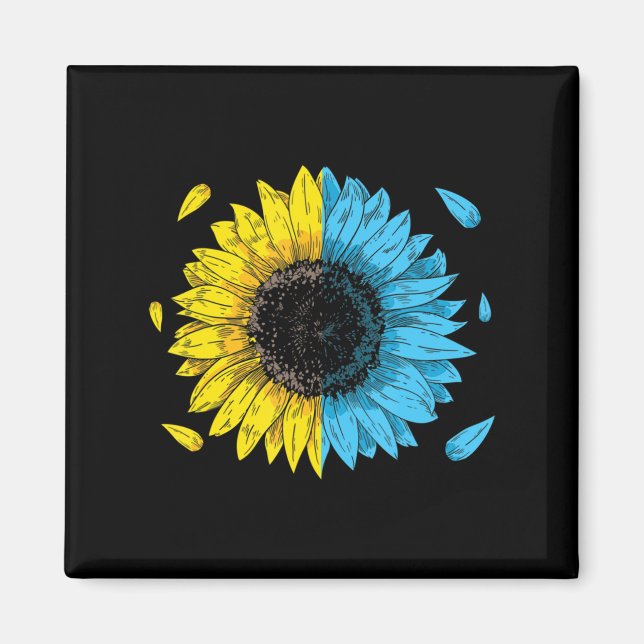 Imán Ukrainian Flag Symbol Tryzub Love Support Ukraine  (Frente)