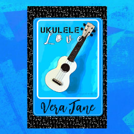 Imán Ukulele ama tonos azules con nombre