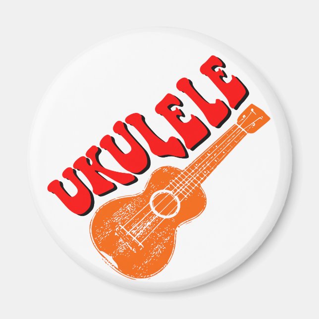 Imán Ukulele Groovy Text Art (Frente)