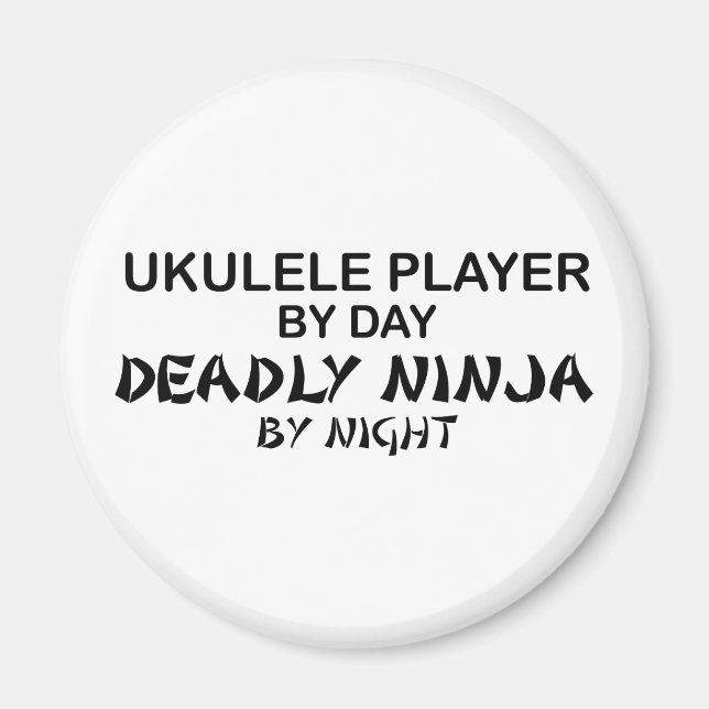 Imán Ukulele Moridamente Ninja por noche (Frente)
