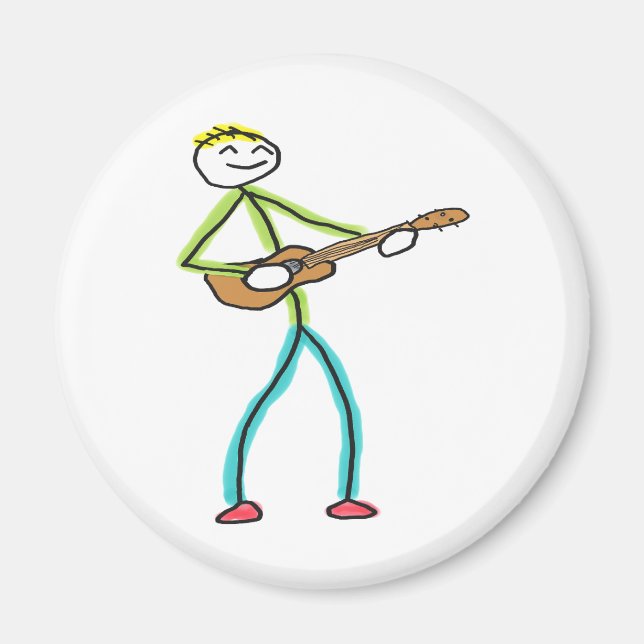 Imán Ukulele Playing Stickman (Frente)