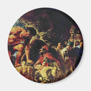 Imán Ulises en la cueva de Polyphemus de Jordaens Jaco