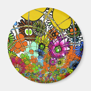 Imán Último arte de diseño de patrones florales asombro