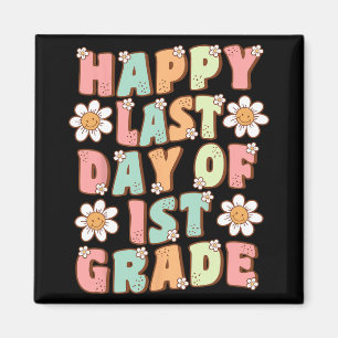 Imán Último día de 1er grado Cute Groovy Primer grado m
