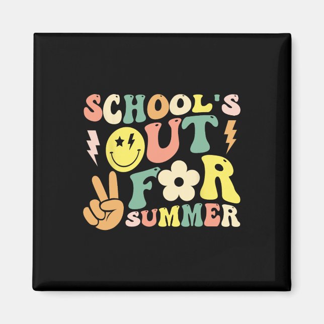 Imán Último Día De Colegios Groovy Saliendo Para El Ver (Frente)