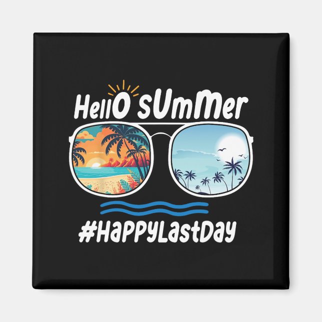 Imán Último día de escuela Hola verano Sungles Playa 1  (Frente)