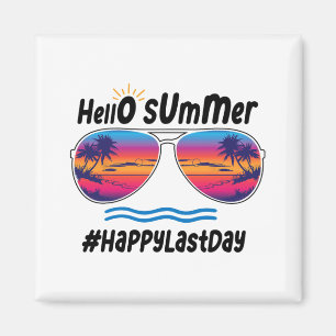 Imán Último Día De La Escuela Hola Summer Sungles Beach