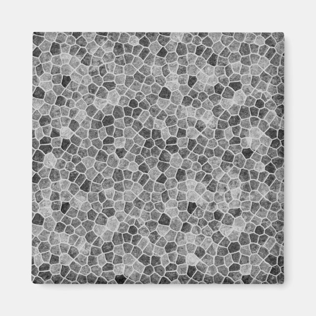 Imán Ultimo gris mosaico patchwork patrón de terrazo (Frente)