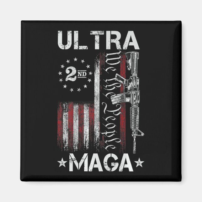 Imán Ultra MAGA Gun AR- Cita Bandera Patriótica Estadou (Frente)