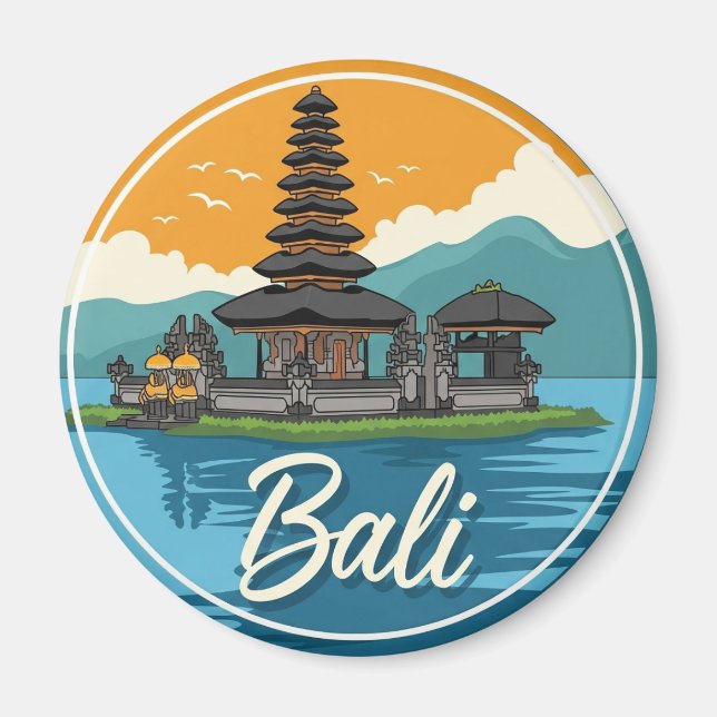 Imán Ulun Danu Bali Indonesia Viaje Abstracto (Frente)