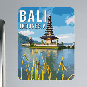 Imán Ulun Danu Beratan Temple Indonesia Watercolor