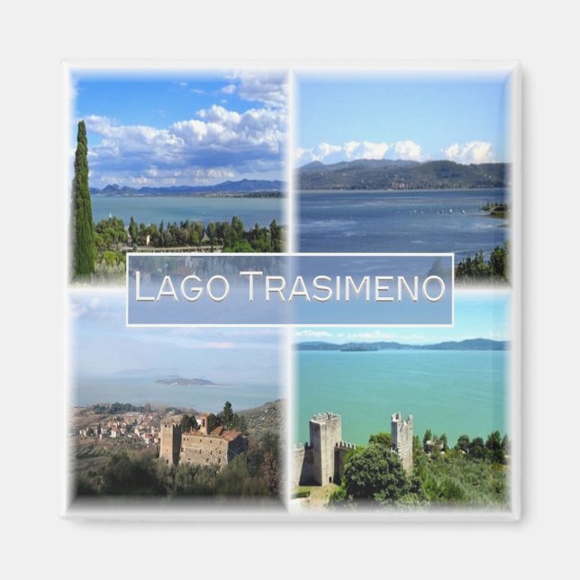 Imán UMB001 LAGO TRASIMENO, Mosaico, Umbría, Frigorífic (Frente)