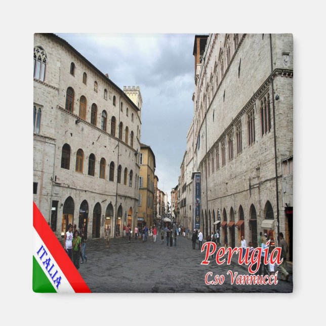 Imán UMB016 PERUGIA, Corso Vannucci, Umbría, Frigorífic (Frente)