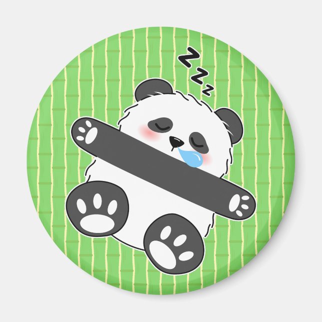 Imán Un adorable bebé panda durmiendo pacíficamente (Frente)