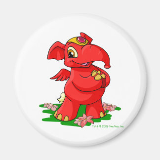 Imán Un alegre elefante rojo en Shenkuu
