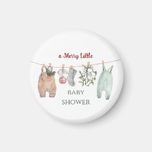 Imán Un alegre pequeño baby shower de ropa de Navidad