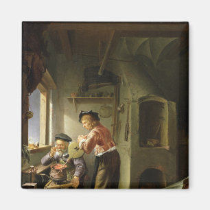 Imán Un alquimista y su ayudante en su taller