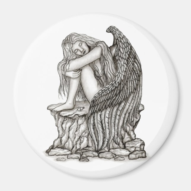 Imán Un ángel dormido en la piedra (Frente)