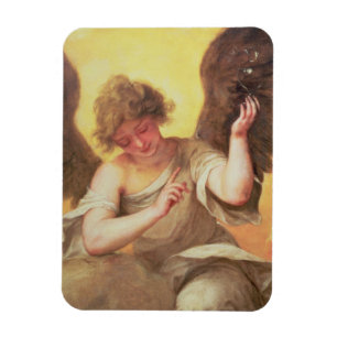 Imán Un ángel que sostiene un frasco de cristal