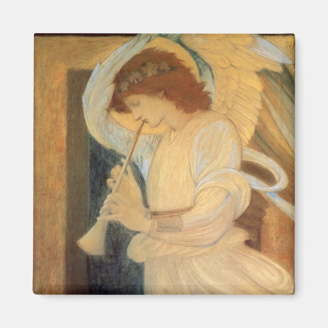 Imán Un ángel tocando un flageolet de Burne Jones (Frente)