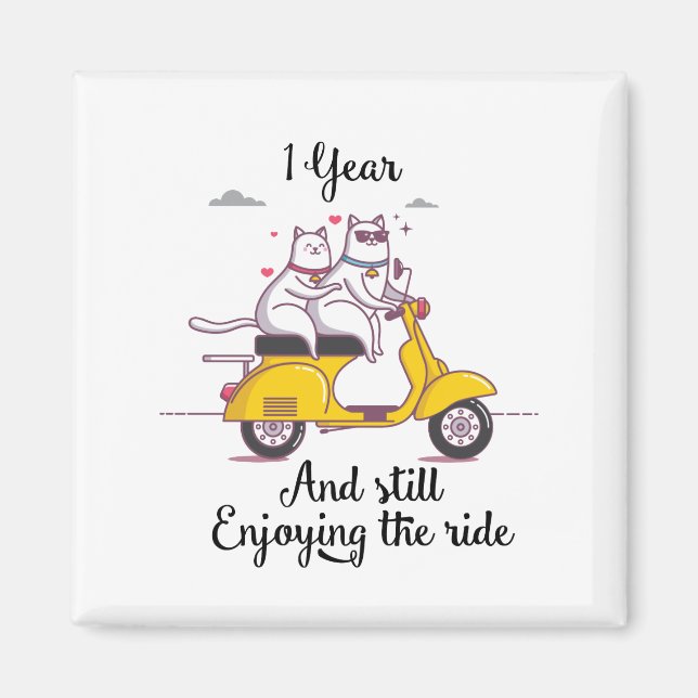 Imán Un año lindo regalo de aniversario para él y ella (Frente)