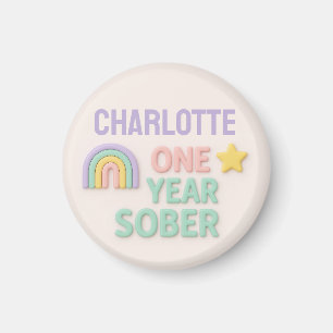 Imán Un año Sobrio regalo de sobriedad LGBT personaliza