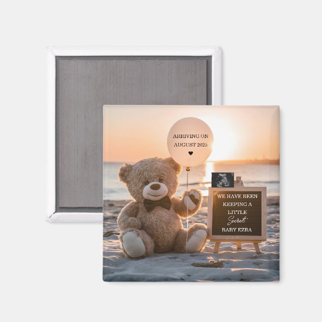 Imán Un anuncio digital de embarazo de una hermosa play (Anverso/Reverso)