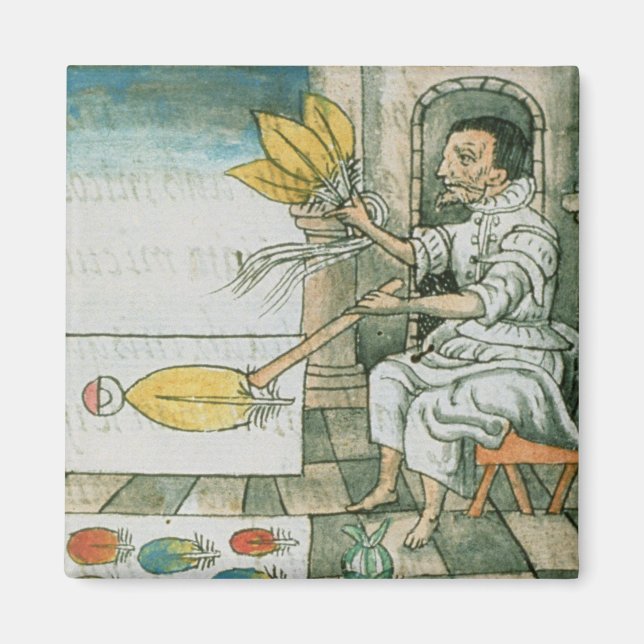 Imán Un artesano de plumas aztecas (Frente)