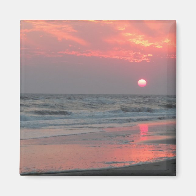 Imán Un atardecer perfecto - Isla de roble, NC (Frente)