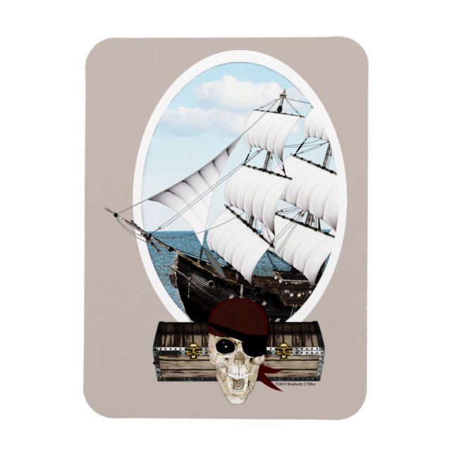 Imán Un barco pirata (Vertical)