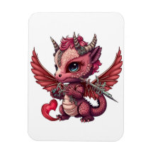 Un bebé de cola del corazón Dragón Rojo Valentine