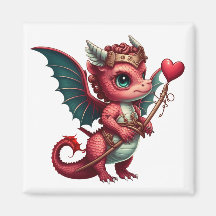 Un bebé rojo dragón Valentín