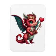 Un bebé rojo dragón Valentín