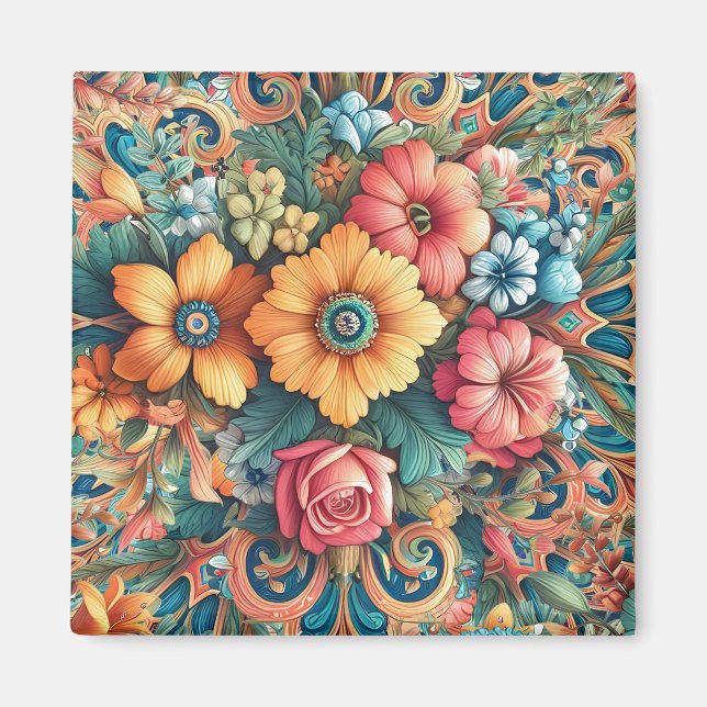 Imán Un bonito Bouquet de flores (Frente)