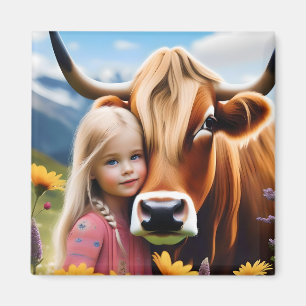 Imán **"Un bono de las tierras altas: un niño y su vaca