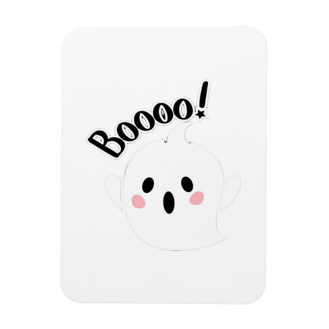 Imán Un Boo Blanco Lindo Creativo Casual (Vertical)