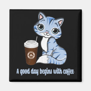 Imán Un buen día empieza con el café   Regalo de aman