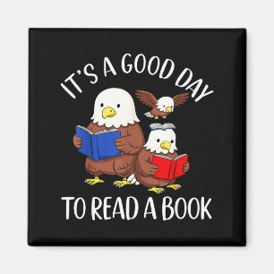 Imán Un buen día para leer un libro águila bibliotecari