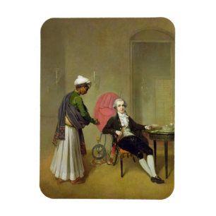 Imán Un caballero, posiblemente Guillermo Hickey, y su