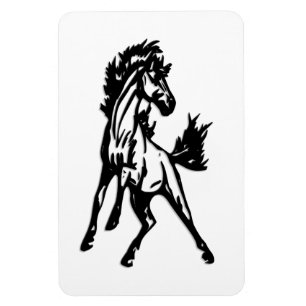 Imán Un caballo saltando alegremente en la naturaleza