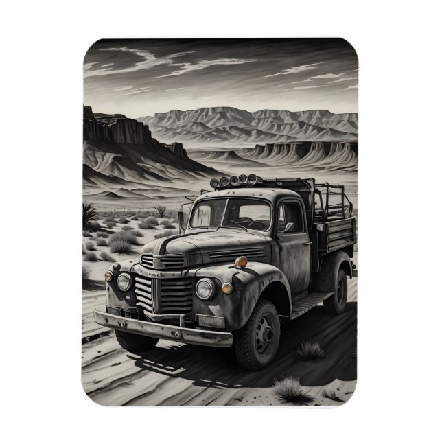 Imán Un camión en el desierto (Vertical)