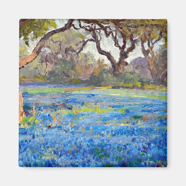 Imán Un campo de Bluebonnets en Alamo Heights,  (Frente)