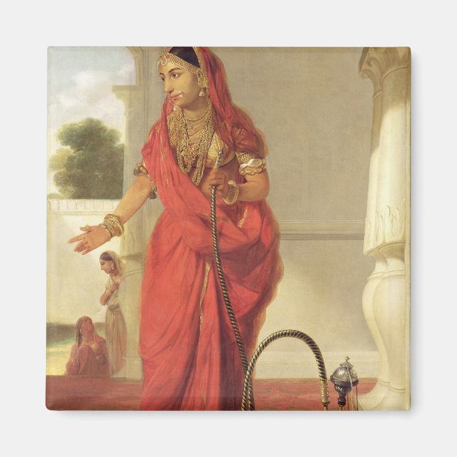Imán Un Chica bailarín indio con una Hookah, 1772 (petr (Frente)