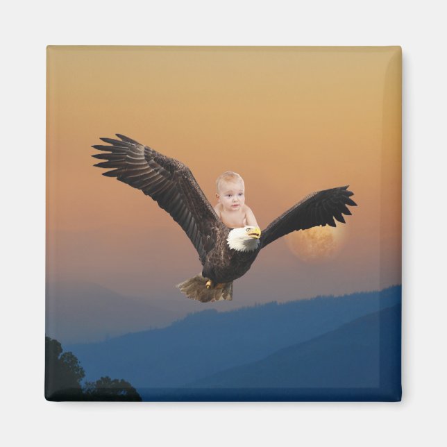 Imán Un cielo de bebé y águila (Frente)