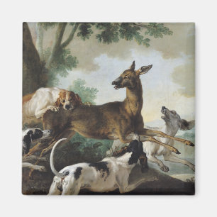 Imán Un ciervo perseguidor por los perros, 1725