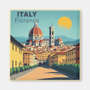 Imán Un clásico cartel de viaje nostálgico: Florencia, 