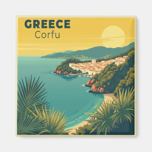 Imán Un clásico cartel de viaje nostálgico – Grecia Cor