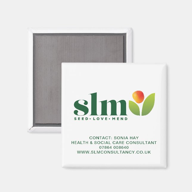 Imán Un cliente de SLM CONSULTANCY gracias a ti (Anverso/Reverso)